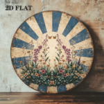 CIFbuy 1pc 8x8in Vintage Butterfly & Flower Round Sign, "" & Flower Round Sign, Round Sign, Aesthetic Pastoral Style 2D Flat Plaque TikTok, Temu Self-pickup Logiaqics - Image 4