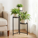 3-Tier Staggered Metal Plant Stand, Black Rustproof Corner Plant Shelf with Anti-Scratch Feet - Image 3