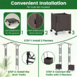 2-in-1 Garden Arch with Planter Boxes - Self-Watering System, 8 Lockable Wheels & PE-Coated Metal - Image 5