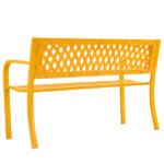 47in PVC Mesh Backrest Iron Bench Yellow - Image 14