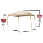 3 x 3m Two Doors & Two Windows Practical Waterproof Right-Angle Folding Tent Khaki - Image 46