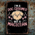 CIFbuy Vintage Dog Grooming Metal Sign 8x12 Inch, 2D Flat Plaque Wall Art, Farmhouse Decor For Bar Bedroom Restaurant SikTok, SikTok, Self- 2ckup Logiopnt - Image 3