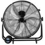 US Standard MLD-30 Industrial Drum Fan, 30 Inch 110V 230W High Velocity Floor Fan, 3 Speed Heavy Duty Black Metal Air Circulator, Adjustable Tilt with Outer Double Wheels, Copper Motor Single Side Support for Warehouse Commercial Use - Image 4