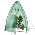 Hexagonal Mini Greenhouse with Zipper Door & Roll-Up Window, PE Cover Outdoor Plant House - Image 2
