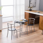 Same Code 67657426 PVC Breakfast Table (One Table and Two Chairs) Black - Image 40