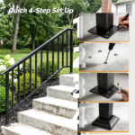 Handrails for Outdoor Steps Fits 5 to 6 Steps - Image 7