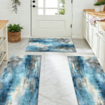 Three-piece kitchen rug set, non-slip and washable, abstract pattern kitchen hallway rug, soft and comfortable, suitable for sinks, floors, entrances, hallways and bathrooms. - Image 7