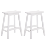 Same Code 38873429 2pcs Pine Wood Saddle Seat Bar Stool White - Image 2