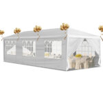 10'x30' Outdoor Party Tent with 8 Removable Sidewalls, Waterproof Canopy Patio Wedding Gazebo, White - Image 28