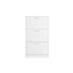 Shoe Cabinet for Entryway, White Narrow Shoe Storage Cabinet Flip Down Shoe Rack Wood 3 Tier Shoe Organizer for Home and Apartment - Image 4