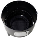 17 Inch Steel Charcoal Smoker, Heavy Duty Round BBQ Grill for Outdoor Cooking, Black - Image 10