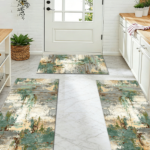 Three-piece kitchen rug set, non-slip and washable, abstract pattern kitchen hallway rug, soft and comfortable, suitable for sinks, floors, entrances, hallways and bathrooms. - Image 10