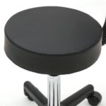 Round Shape Plastic Adjustable Salon Stool with Back Black - Image 20
