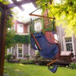 Oxford Cloth Hardwood With Cup Holder Wooden Stick Perforated 100kg Seaside Courtyard Oxford Cloth Hanging Chair Blue - Image 13