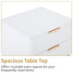 White P2 Density Board Wavy Pattern Drawer Front Two-Drawer Bedside Cabinet - Image 9