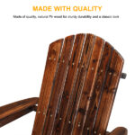 Folding Wooden Adirondack Lounger Chair with Natural Finish - Image 7