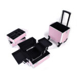 4 in 1 Aluminum Cosmetic Makeup Case Tattoo Box Pink - Image 6