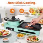 3-in-1 Electric Hot Pot with Grill & Fry Pan - 1600W Fast Even Heating, Independent Dual Temp Control (284℉-500℉), Non-Stick Smokeless, Detachable Dishwasher Safe for 3-5 People - Image 5