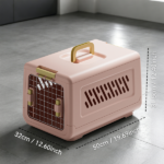 Pink aviation enclosed cat litter box with handle, spacious anti tracking cat toilet, ideal choice for indoor cats and travel - Image 4