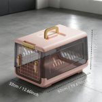 Pink aviation enclosed cat litter box with handle, spacious anti tracking cat toilet, ideal choice for indoor cats and travel - Image 5