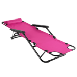 Portable Dual Purposes Extendable Folding Reclining Chair Pink - Image 3