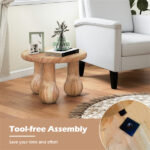 24" Round Mahogany Accent Table - Solid Wood, 110lbs Capacity, Indoor/Outdoor Use, Natural - Image 5