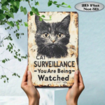 CIFbuy Retro Cat Watching You Metal Tin Sign Funny Animal Wall Art For Home Bar Coffee Shop Garage Bathroom Decor Cute Pet Lover Gift TikTok, TikTok, Self-pickup Logiopics - Image 8