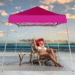 6x6ft Pop Up Canopy Tent, Outdoor Tent Canopy Foldable Portable Canopies for Camping, Patio, Easy Up Gazebo Canopy with Carry Bag Slant Legs pink - Image 12