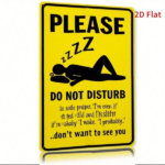 CIFbuy Vintage Please Zzz Do Not Disturb Metal Sign 8x12 Inch, Rustic Yellow Black Sleeping Woman Silhouette 2D Flat Wall Art, Durable TikTok, TikTok, ble Self-pickup Logiopics - Image 3