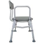 Medical Bathroom Safety Shower Tub Aluminium Alloy Bath Chair Transfer Bench with Back & Handle Gray - Image 11