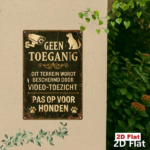 CIFbuy Retro Dutch Iron Metal Sign, Surveillance Camera & Dog Pattern No Entry Warning Sign, 7.87x11.81in 2D Flat Tin Painting, Vintage TikTok, TikTok, tage Self-pickup Logiopics - Image 5