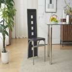 4pcs long backrest square hollow decoration PU leather dining chair round tube black cushion electroplating chair leg N201 Replace encoding13029118 - Image 26