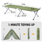 Same Code 67811012 RHB-03A Portable Folding Camping Cot with Carrying Bag Army Green