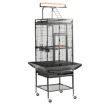 30" Bird Enclosure, Durable Metal Cage for Small Parrots, Budgies, Lovebirds, and Canaries, Includes Mobile Stand and Tray (Shipment from Walmart) - Image 7