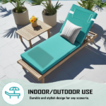 Outdoor Chaise Lounge Cushion, 72 in. x 21 in. x 3 in. Waterproof Fade-Resistant Patio Chair Pad for Pool Beach - Image 3