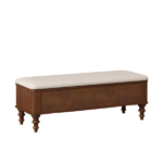 50.8-inch Multi-Functional Storage Ottoman Bench-Solid Rubberwood Bed End Bench with Linen Seat, Storage Bench for Bedroom, Entryway Shoe Organizer for Bedroom, Living Room, Entryway, Closet, Walnut - Image 4