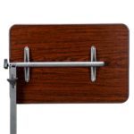 Multifunctional Adjustable Bedside Table MDF + Iron Movable Sofa Side Table 4-Wheeled Small Computer Desk with Brakes 26.5*16.5*27~44in Dark Wood Grain Color - Image 25