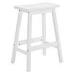Same Code 38873429 2pcs Pine Wood Saddle Seat Bar Stool White - Image 9