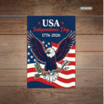 CIFbuy American 1776-2026 Independence Day Aluminum Tin Sign, Bald Eagle & Flag Wall Art, Art, 20x30 Inch Retro Patriotic Decor ikTok, ikTok, l Art Self-igckup Logiopor - Image 2