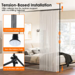 Room Divider Curtain Rod, Adjustable 28"-72"W x 4-10 ft H Heavy-Duty Partition Rod - Image 8
