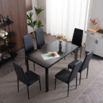 4pcs Elegant Assembled Stripping Texture High Backrest Dining Chairs Black Replace encoding 13028198-18410366 - Image 65