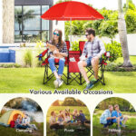 Outdoor camping chair with umbrella - Image 2