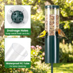 Standing Bird Feeder Squirrel-Proof, 4 Feeding Ports with Perches Heavy-Duty Metal & PC Construction - Image 8