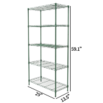 5-Layer Adjustable Display Rack Iron Household Shelf with Adjustable Feet 29.13*13.39*59.06in Forest Green - Image 5