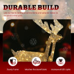 3.6FT Motorized Reindeer with Shaking Head, Outdoor Christmas Decorations with Motor & 120 Warm White LED Lights, for Xmas Outdoor Holiday Indoor Decor Lighted Holiday Displays - Image 3