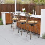 Outdoor Swivel Bar Stools Set of 2, Cast Aluminum Patio Bar Height Chairs, All-Weather Bar Dining Chairs Outdoor Swivel Chairs Furniture (Grid Back) - Image 9