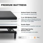 Electric Lift Bed for Seniors - Wired Remote Control with One-Touch Backrest Lift & Leg Lowering, Fall-Safe Rails, Safe Standing/Sitting/Lying Aid - Image 6