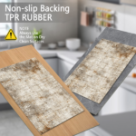 Three-piece kitchen rug set, non-slip and washable, abstract pattern kitchen hallway rug, soft and comfortable, suitable for sinks, floors, entrances, hallways and bathrooms. - Image 8