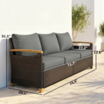 Rattan Wicker Sofa - Image 3