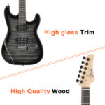 [Do Not Sell on Amazon] GST Stylish H-H Pickup Tiger Stripe Electric Guitar Kit with 20W AMP Bag Guitar Strap Black - Image 29